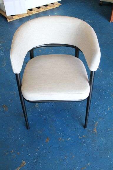 COMFY CURVED BACK CHAIR - IVORY SUEDE- LOBBY /GUEST CHAIR