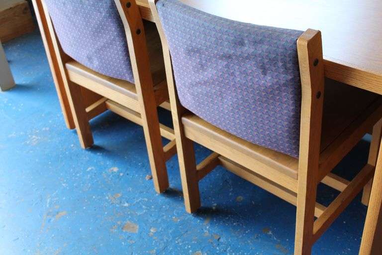 WOOD DESK 30" x56" WITH TWO CHAIRS