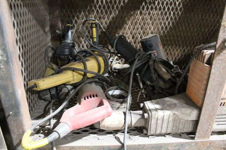 METAL CAGE WITH POWER TOOLS INCLUDED