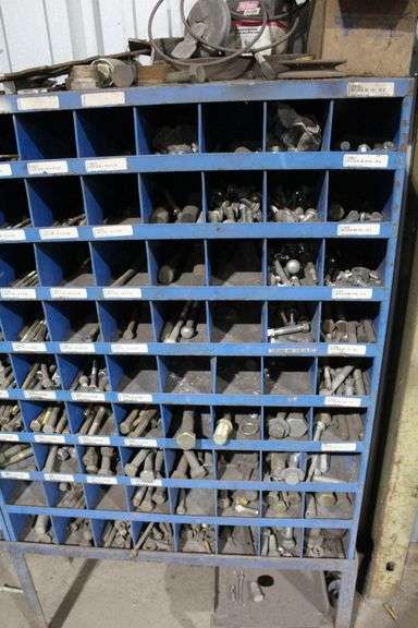 BIN WITH ASSORTED BOLTS AND NUTS