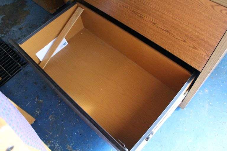 TWO DRAWER WOOD FILE CABINET