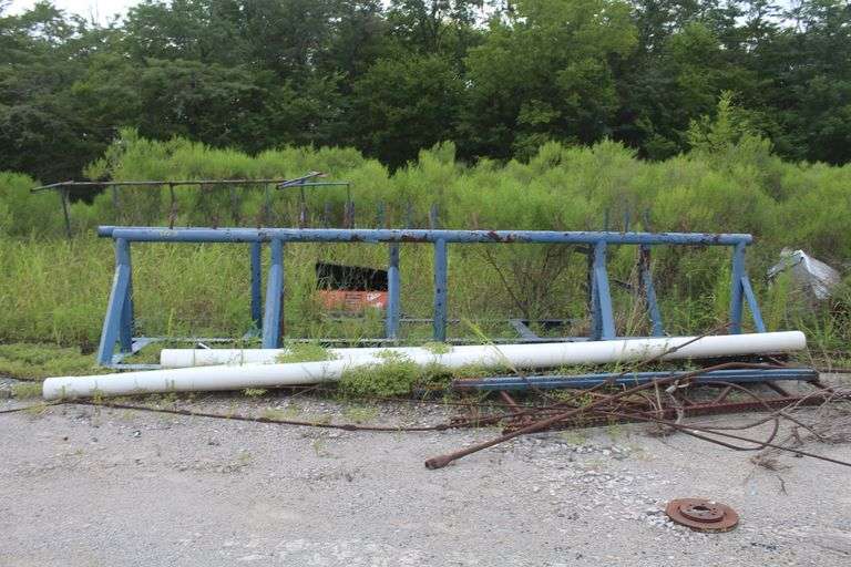 SET OF TWO PIPE RACKS WITH PVC PIPE AS PHOTOGRAPHED
