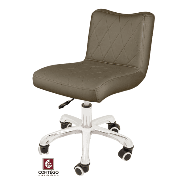 CONTEGO SPA PEDI STOOL - DIAMOND STITCH - FOSSIL GREY