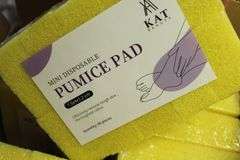 MINI DISPOSABLE PUMICE PADS-YELLOW / CASE OF 400  (40PCS PER PACK - 10 PACKS PER CASE)