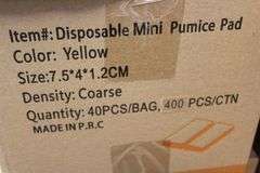 MINI DISPOSABLE PUMICE PADS-YELLOW / CASE OF 400  (40PCS PER PACK - 10 PACKS PER CASE)