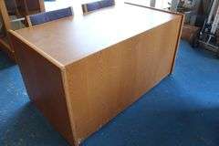 WOOD DESK 30" x56" WITH TWO CHAIRS