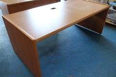 WOOD TABLE / DESK 36" x 74 1/2" w/ CABLE HOLES