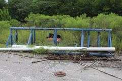 SET OF TWO PIPE RACKS WITH PVC PIPE AS PHOTOGRAPHED