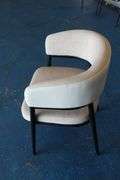 COMFY CURVED BACK CHAIR - IVORY SUEDE- LOBBY /GUEST CHAIR