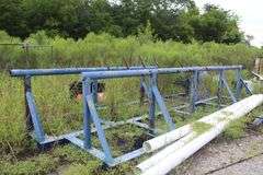SET OF TWO PIPE RACKS WITH PVC PIPE AS PHOTOGRAPHED