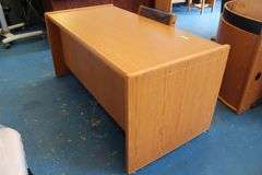 WOOD DESK 30 " x 62 1/2" WITH CHAIR