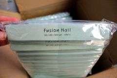FUSION NAIL 2 SIDED SHINY BUFFER 320/400/3000 GRIT CASE OF 24 (12PKS OF 12)