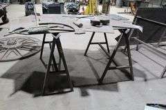LOT OF 8-STANDS AND SCRAP METAL