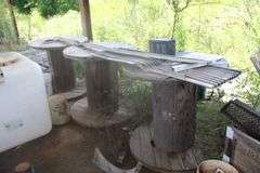 3-WOODEN WIRE SPOOLS