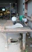 METAL TABLE WITH LIGHT POLES 10' x 4'