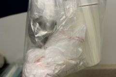 VARIOUS BAGS OF DIP OR ACRYLIC POWDER & TOOLS