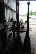 METAL TABLE WITH LIGHT POLES 10' x 4'