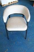 COMFY CURVED BACK CHAIR - IVORY SUEDE- LOBBY /GUEST CHAIR