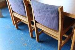 WOOD DESK 30" x56" WITH TWO CHAIRS