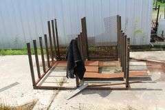 METAL RACK TO LEFT F SHOP WITH CONTENTS