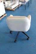 COMFY ROLLING CHAIR - IVORY SUEDE- PINTUCK CUSHION