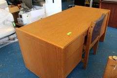 WOOD DESK 30 " x 62 1/2" WITH CHAIR