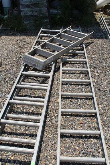 LOT OF 3 METAL LADDERS