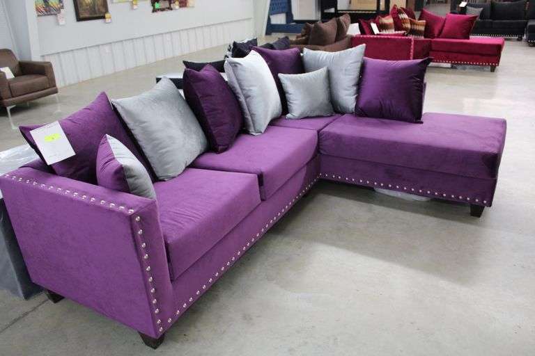 JV FURNITURE 2-PC SECTIONAL (PURPLE)
