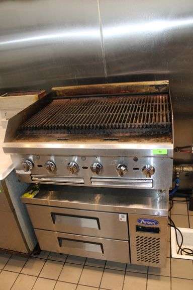 SOUTHBEND 3” CHARBROILER WITH ATOSA REFRIGERATED STAND