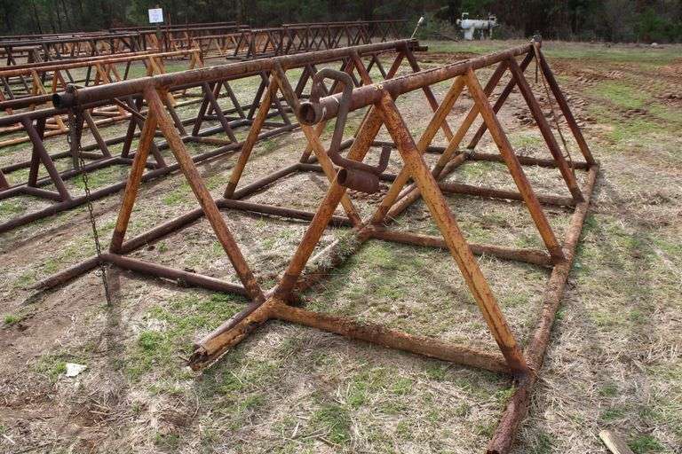 Triangular Type Pipe Rack 14' Heavy Duty Steel Pipe Rack with triangular bracing - Lawler Auction ...
