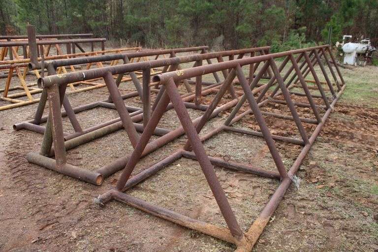 Triangular Steel Rack Heavy Duty Steel Pipe Rack with triangular bracing - Lawler Auction Company