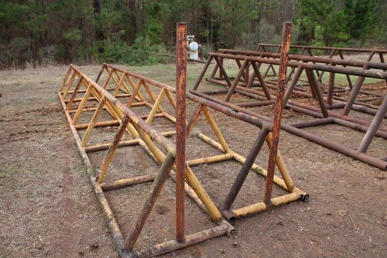 Triangular Type Pipe Rack 24' Heavy Duty Steel Pipe Rack with triangular bracing - Lawler Auction ...