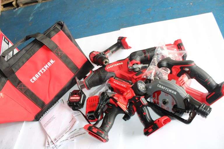 Craftsman V20 6-Tool Cordless Power Tool Combo Kit with Bag - Lawler ...