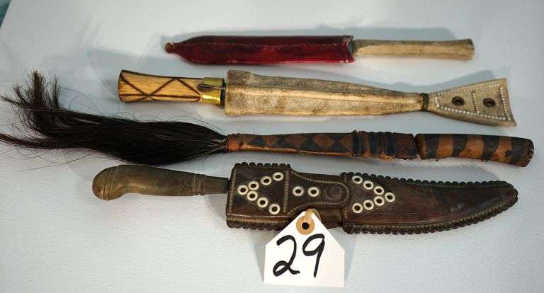 Four Different Types of Authentic Handmade African Knives