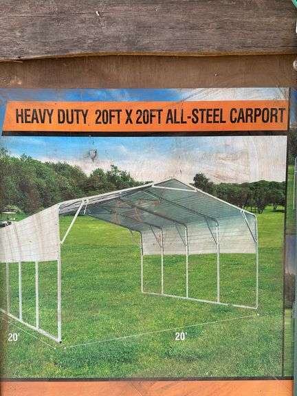 20X20 Heavy Duty Steel Carport