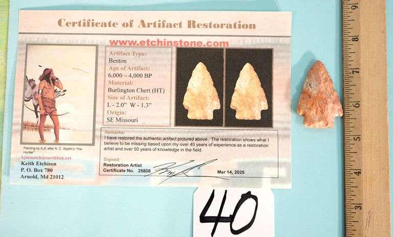 Authentic Benton Arrowhead Collectible Artifact