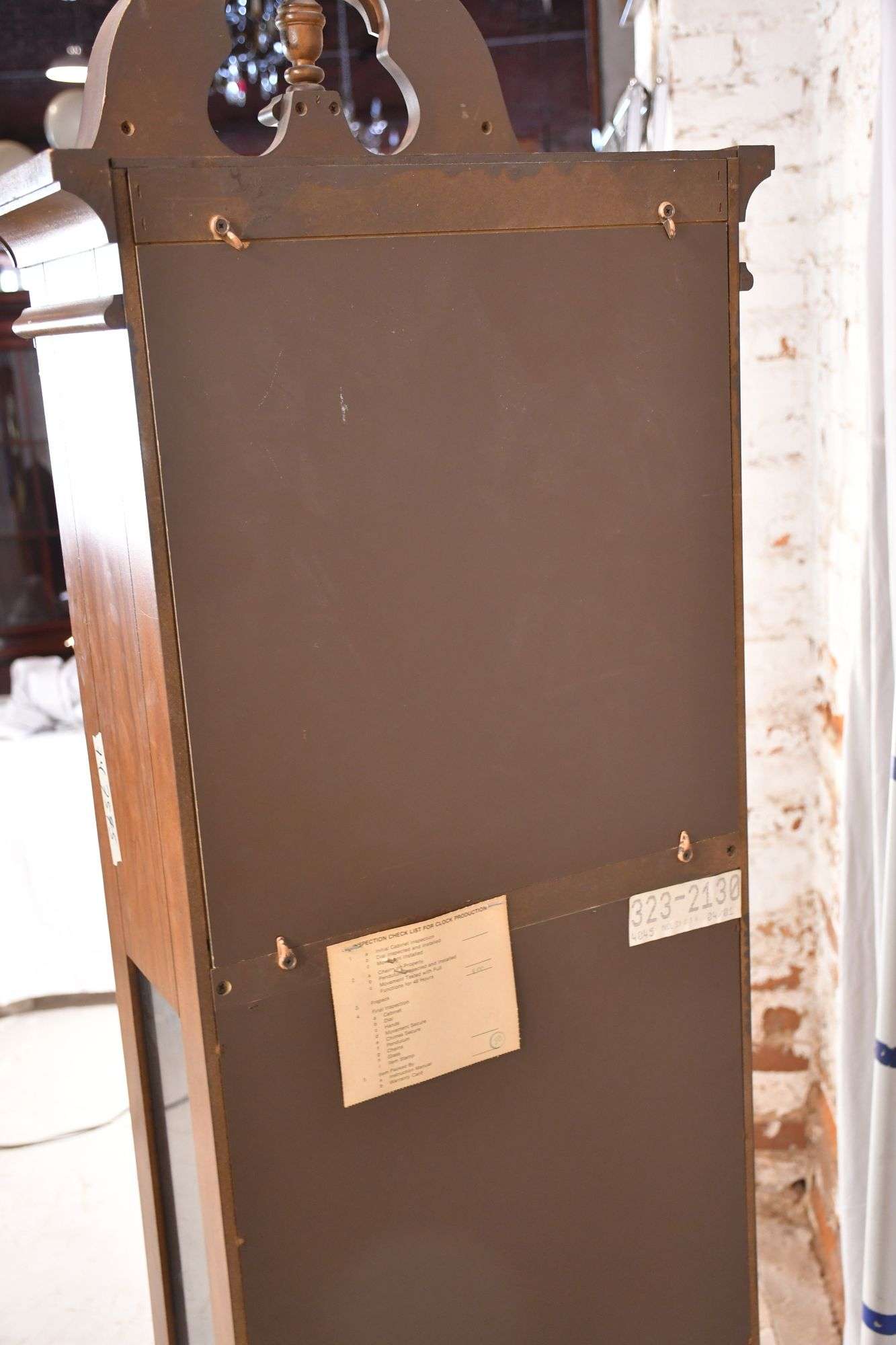 Pearl grandfather clock with fluted columns; 74-7575 - R.H.