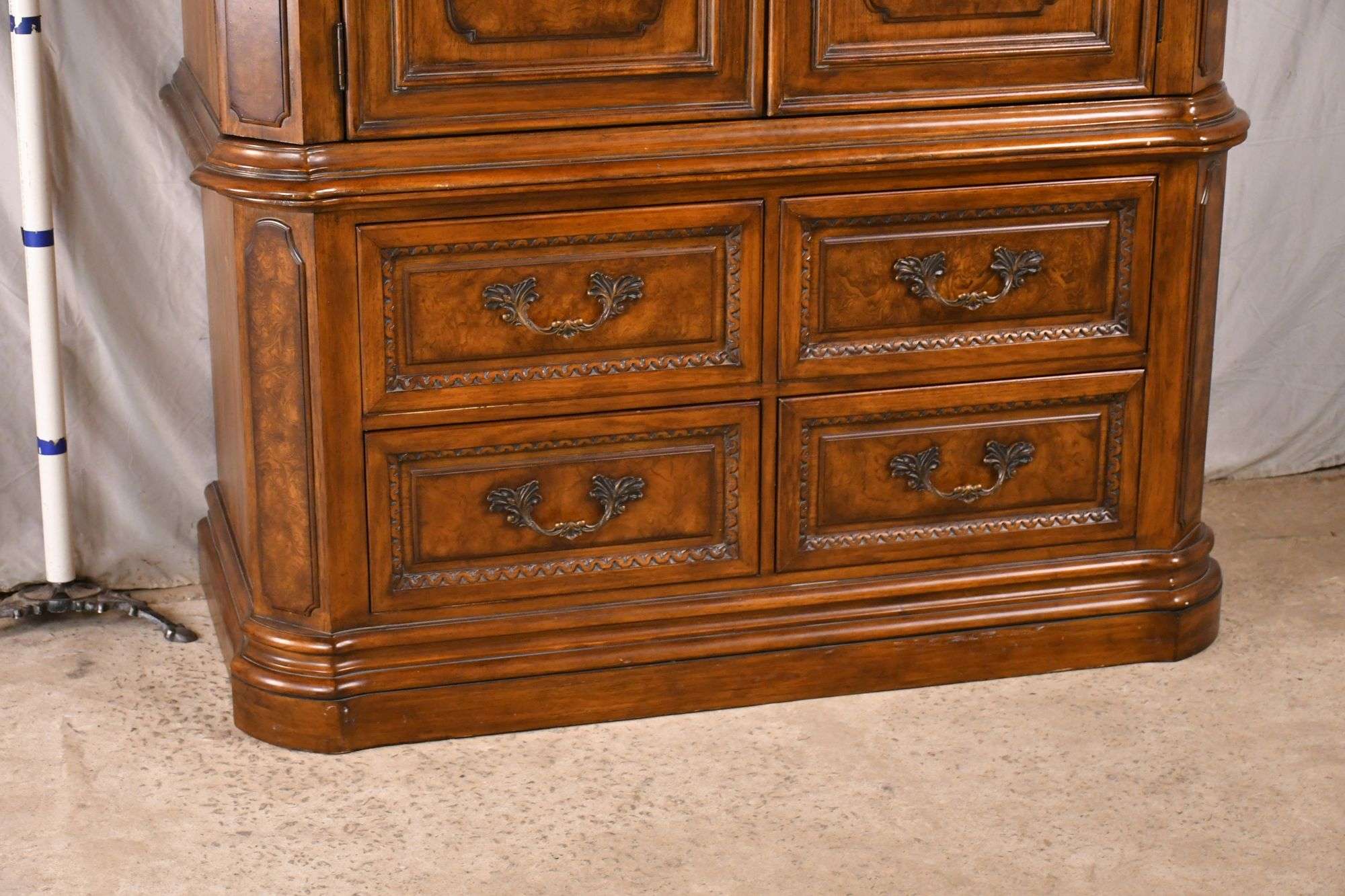 Drexel Heritage large carved 2 part armoire; 495-201 - R.H. Lee