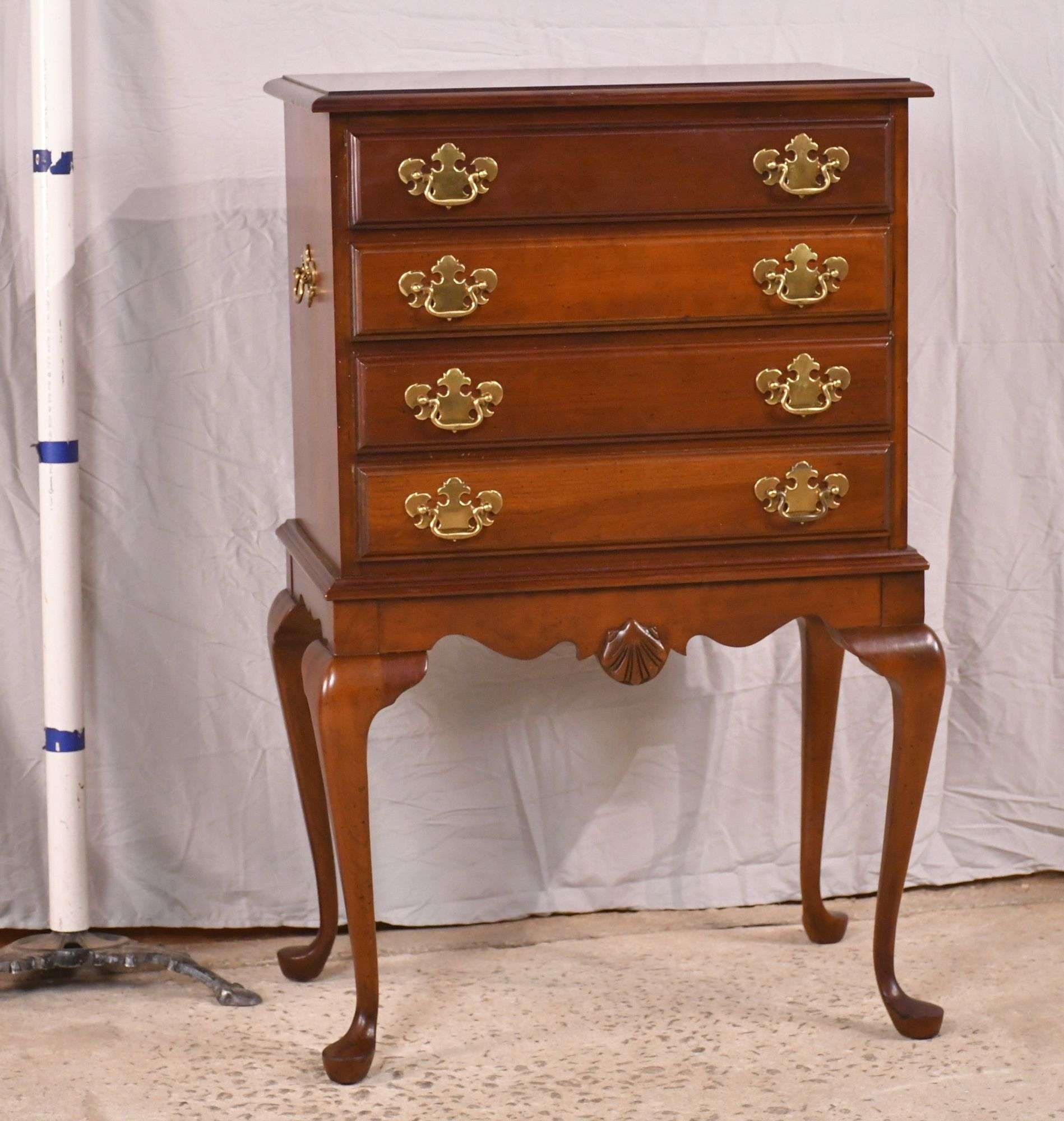 Cherry Queen Anne style 4 drawer silver chest; 68-1966 - R.H. Lee