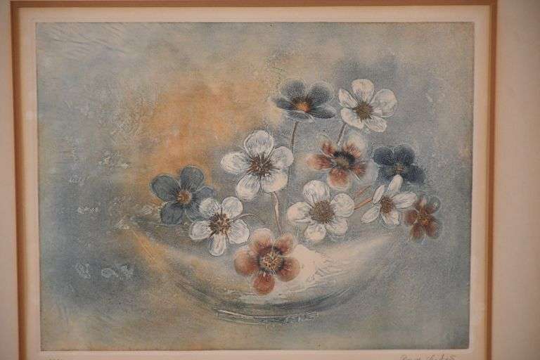 Signed limited edition framed floral print by Pervez Captain; 14475-116