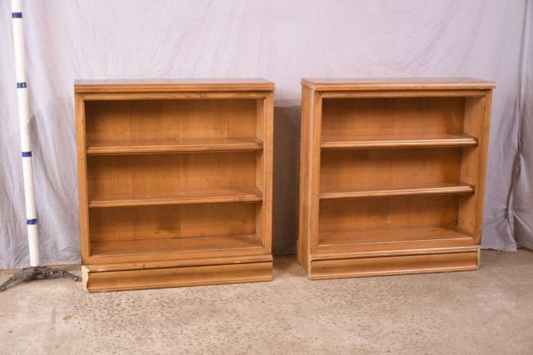 Pair of low openfront builtin bookcases; 7412107 R.H. Lee & Co