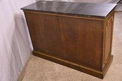 Sliding top 2 drawer over 2 bi-fold door server with fitted interior; 74-12038