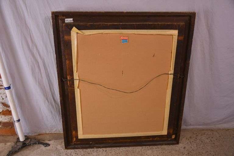 Large mirror with ornate gold frame; 971-158