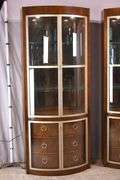 Pair of Century "Omni Bunching" bowfront curio cabinets; 68-5909
