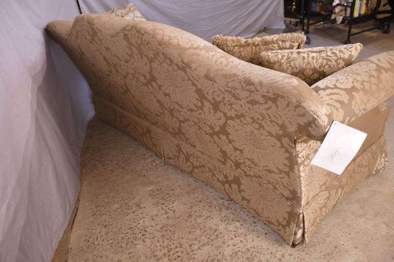 Key City upholstered camelback sofa; 15961-230