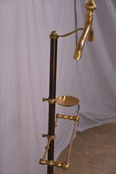 Ornate brass and iron valet stand; 336-3833