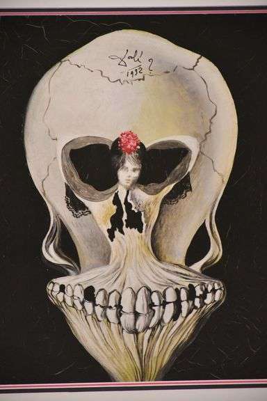 Large framed giclee print "Ballerina in a Death's Head" by Salvador Dali; 975-1546