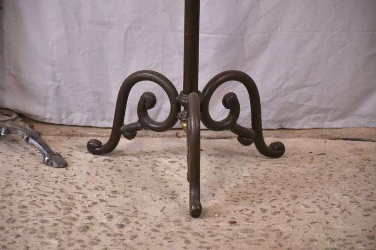 Ornate brass and iron valet stand; 336-3833