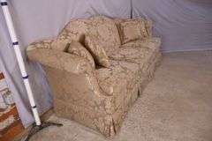 Key City upholstered camelback sofa; 15961-230