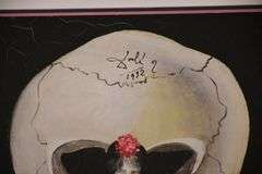 Large framed giclee print "Ballerina in a Death's Head" by Salvador Dali; 975-1546